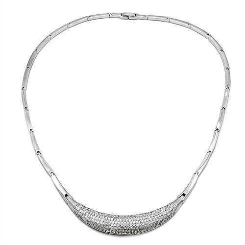 Alamode Rhodium Brass Jewelry Sets with AAA Grade CZ in Clear - Alamode - Flyclothing LLC