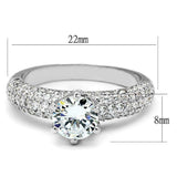 Alamode Rhodium Brass Ring with AAA Grade CZ in Clear - Alamode