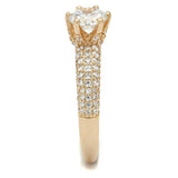 Alamode Rose Gold Brass Ring with AAA Grade CZ in Clear - Alamode - Flyclothing LLC