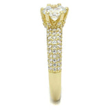 Alamode Gold Brass Ring with AAA Grade CZ in Clear - Alamode - Flyclothing LLC