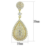 Alamode Gold Brass Earrings with AAA Grade CZ in Clear - Alamode - Flyclothing LLC