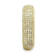 Alamode Gold Brass Ring with AAA Grade CZ in Clear - Alamode