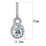 Alamode Rhodium Brass Earrings with AAA Grade CZ in Clear - Alamode - Flyclothing LLC