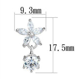 Alamode Rhodium Brass Earrings with AAA Grade CZ in Clear - Alamode - Flyclothing LLC