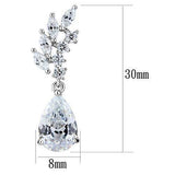 Alamode Rhodium Brass Earrings with AAA Grade CZ in Clear - Alamode - Flyclothing LLC