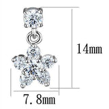 Alamode Rhodium Brass Earrings with AAA Grade CZ in Clear - Alamode - Flyclothing LLC