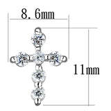 Alamode Rhodium Brass Earrings with AAA Grade CZ in Clear - Alamode