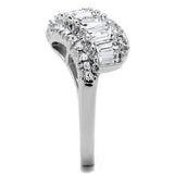 Alamode Rhodium Brass Ring with Top Grade Crystal in Clear - Alamode - Flyclothing LLC