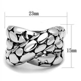 Alamode Rhodium Brass Ring with Epoxy in Jet - Alamode - Flyclothing LLC