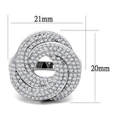 Alamode Rhodium Brass Ring with AAA Grade CZ in Clear - Alamode - Flyclothing LLC