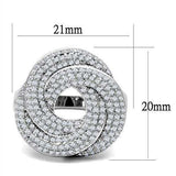 Alamode Rhodium Brass Ring with AAA Grade CZ in Clear - Alamode - Flyclothing LLC