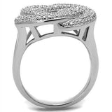 Alamode Rhodium Brass Ring with AAA Grade CZ in Clear - Alamode - Flyclothing LLC