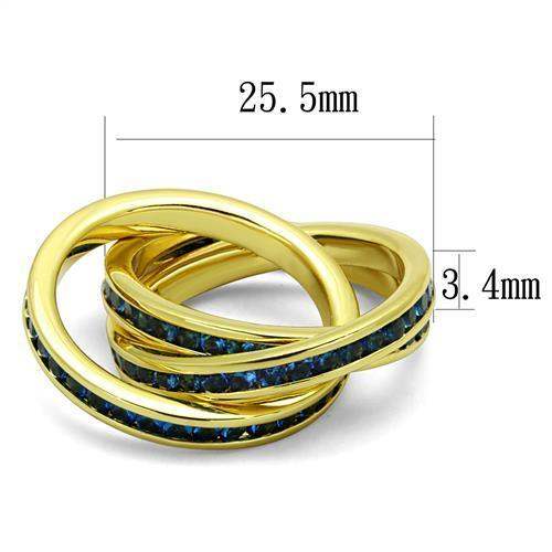 Alamode Gold Brass Ring with Synthetic Synthetic Glass in Montana - Alamode - Flyclothing LLC