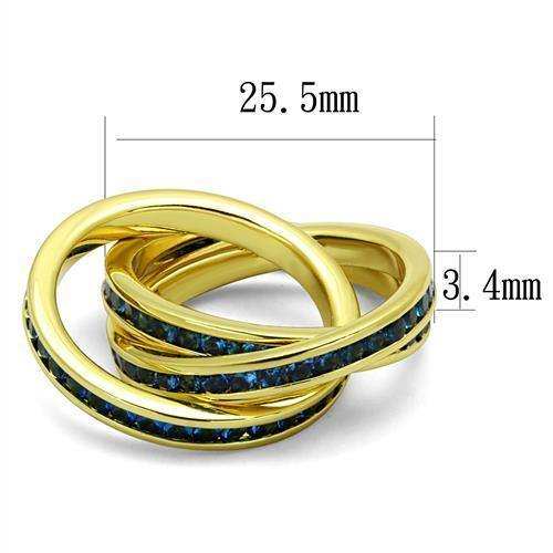 Alamode Gold Brass Ring with Synthetic Synthetic Glass in Montana - Alamode - Flyclothing LLC