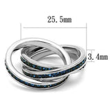 Alamode Rhodium Brass Ring with Synthetic Synthetic Glass in Montana - Alamode - Flyclothing LLC
