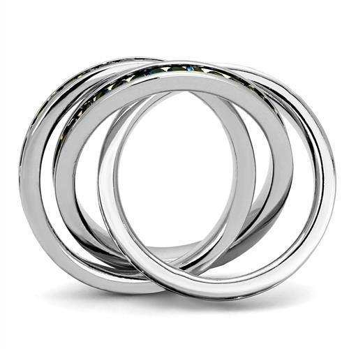 Alamode Rhodium Brass Ring with Synthetic Synthetic Glass in Montana - Alamode - Flyclothing LLC