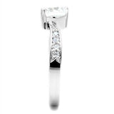 Alamode Rhodium Brass Ring with AAA Grade CZ in Clear - Alamode - Flyclothing LLC
