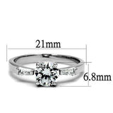 Alamode Rhodium Brass Ring with AAA Grade CZ in Clear - Alamode - Flyclothing LLC
