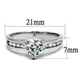 Alamode Rhodium Brass Ring with AAA Grade CZ in Clear - Alamode - Flyclothing LLC