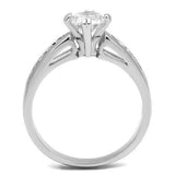 Alamode Rhodium Brass Ring with AAA Grade CZ in Clear - Alamode - Flyclothing LLC