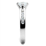 Alamode Rhodium Brass Ring with AAA Grade CZ in Clear - Alamode - Flyclothing LLC