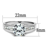 Alamode Rhodium Brass Ring with AAA Grade CZ in Clear - Alamode - Flyclothing LLC