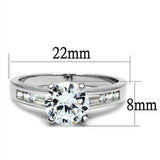 Alamode Rhodium Brass Ring with AAA Grade CZ in Clear - Alamode