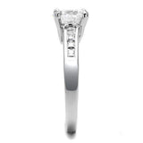 Alamode Rhodium Brass Ring with AAA Grade CZ in Clear - Alamode - Flyclothing LLC