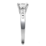 Alamode Rhodium Brass Ring with AAA Grade CZ in Clear - Alamode