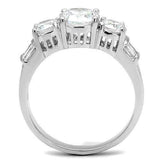 Alamode Rhodium Brass Ring with AAA Grade CZ in Clear - Alamode - Flyclothing LLC