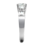 Alamode Rhodium Brass Ring with AAA Grade CZ in Clear - Alamode - Flyclothing LLC