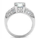 Alamode Rhodium Brass Ring with AAA Grade CZ in Clear - Alamode - Flyclothing LLC