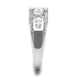 Alamode Rhodium Brass Ring with AAA Grade CZ in Clear - Alamode - Flyclothing LLC
