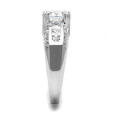 Alamode Rhodium Brass Ring with AAA Grade CZ in Clear - Alamode - Flyclothing LLC