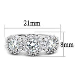Alamode Rhodium Brass Ring with AAA Grade CZ in Clear - Alamode - Flyclothing LLC