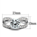 Alamode Rhodium Brass Ring with AAA Grade CZ in Clear - Alamode