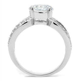 Alamode Rhodium Brass Ring with AAA Grade CZ in Clear - Alamode