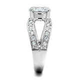Alamode Rhodium Brass Ring with AAA Grade CZ in Clear - Alamode