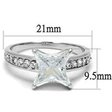 Alamode Rhodium Brass Ring with AAA Grade CZ in Clear - Alamode - Flyclothing LLC