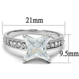 Alamode Rhodium Brass Ring with AAA Grade CZ in Clear - Alamode - Flyclothing LLC