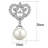 Alamode Rhodium Brass Earrings with Synthetic Pearl in White - Alamode - Flyclothing LLC