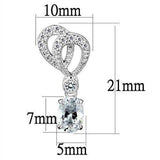 Alamode Rhodium Brass Earrings with AAA Grade CZ in Clear - Alamode - Flyclothing LLC