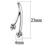 Alamode Rhodium Brass Earrings with AAA Grade CZ in Clear - Alamode - Flyclothing LLC