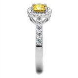 Alamode Rhodium Brass Ring with AAA Grade CZ in Topaz - Alamode - Flyclothing LLC