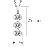 Alamode Rhodium 925 Sterling Silver Chain Pendant with AAA Grade CZ in Clear - Alamode - Flyclothing LLC