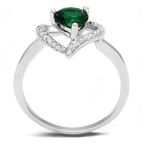 Alamode Rhodium 925 Sterling Silver Ring with Synthetic Synthetic Glass in Blue Zircon - Alamode - Flyclothing LLC