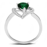 Alamode Rhodium 925 Sterling Silver Ring with Synthetic Synthetic Glass in Blue Zircon - Alamode - Flyclothing LLC