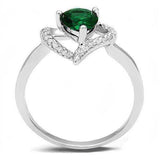 Alamode Rhodium 925 Sterling Silver Ring with Synthetic Synthetic Glass in Blue Zircon - Alamode - Flyclothing LLC