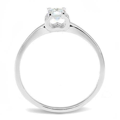 Alamode Rhodium 925 Sterling Silver Ring with AAA Grade CZ in Clear - Alamode - Flyclothing LLC
