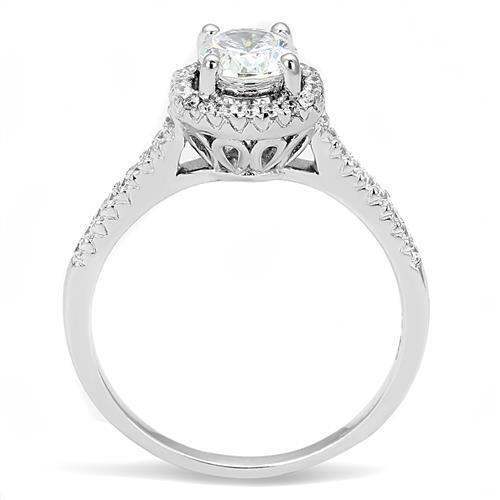 Alamode Rhodium 925 Sterling Silver Ring with AAA Grade CZ in Clear - Alamode - Flyclothing LLC